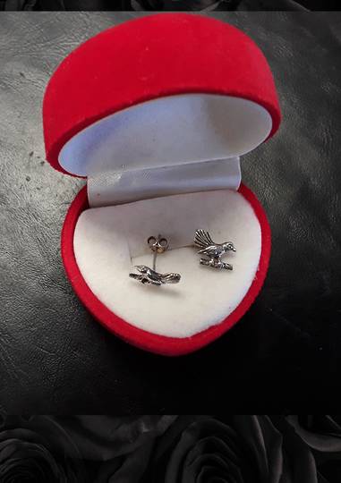 Sterling Silver Fantail Studs